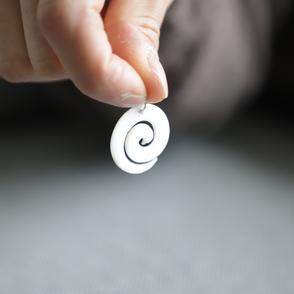 New Zealand Spiral White Abalone Pendant